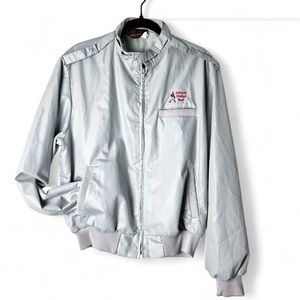 Pla-Jac Dunbrooke - Men’s Vintage Johnny Walker Gray Bomber Winderbreaker- Sz. L